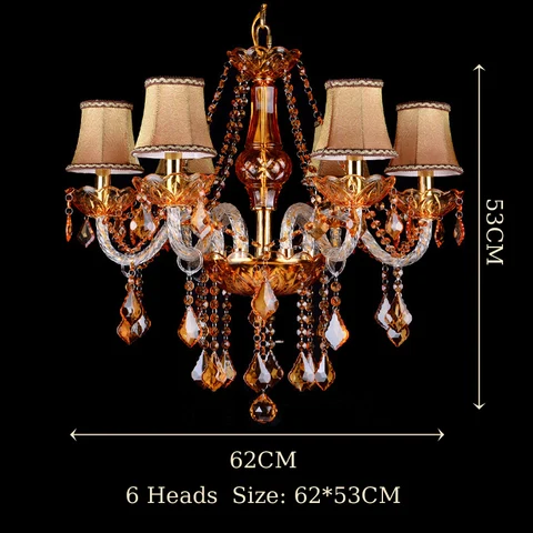 Роскошный подвесной светильник из янтарного хрусталя, европейская антикварная декоративная люстра для спальни, гостиной, отеля, кафе, лобби, магазина, Подвесная лампа E1