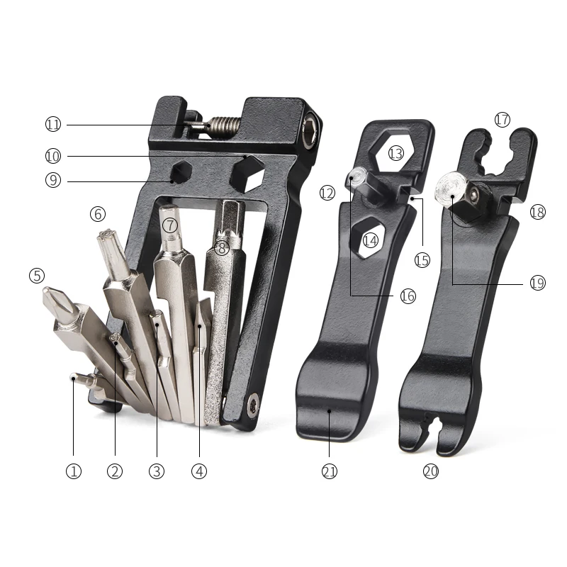 Bicycle Repair Tools Kit Hex Spoke Cycling Screwdrivers Tool Tyre Lever Allen Wrench MTB Mountain Bike Multitool Cycling tools images - 6