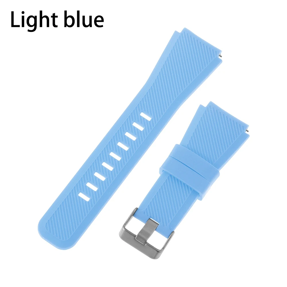 light blue MIIQNUS мягкий силиконовый ремешок 22 мм для часов huawei GT/GT2, спортивный ремешок, сменные ремешки для часов, аксессуары для умных часов - Цвет: light blue