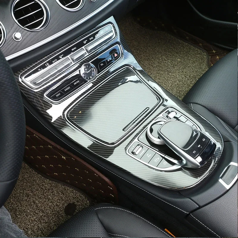 

Car Central Control Panel Sticker Decorative Cover For Mercedes Benz E Class W213 2015-2018 Car Styling Interior Accessories