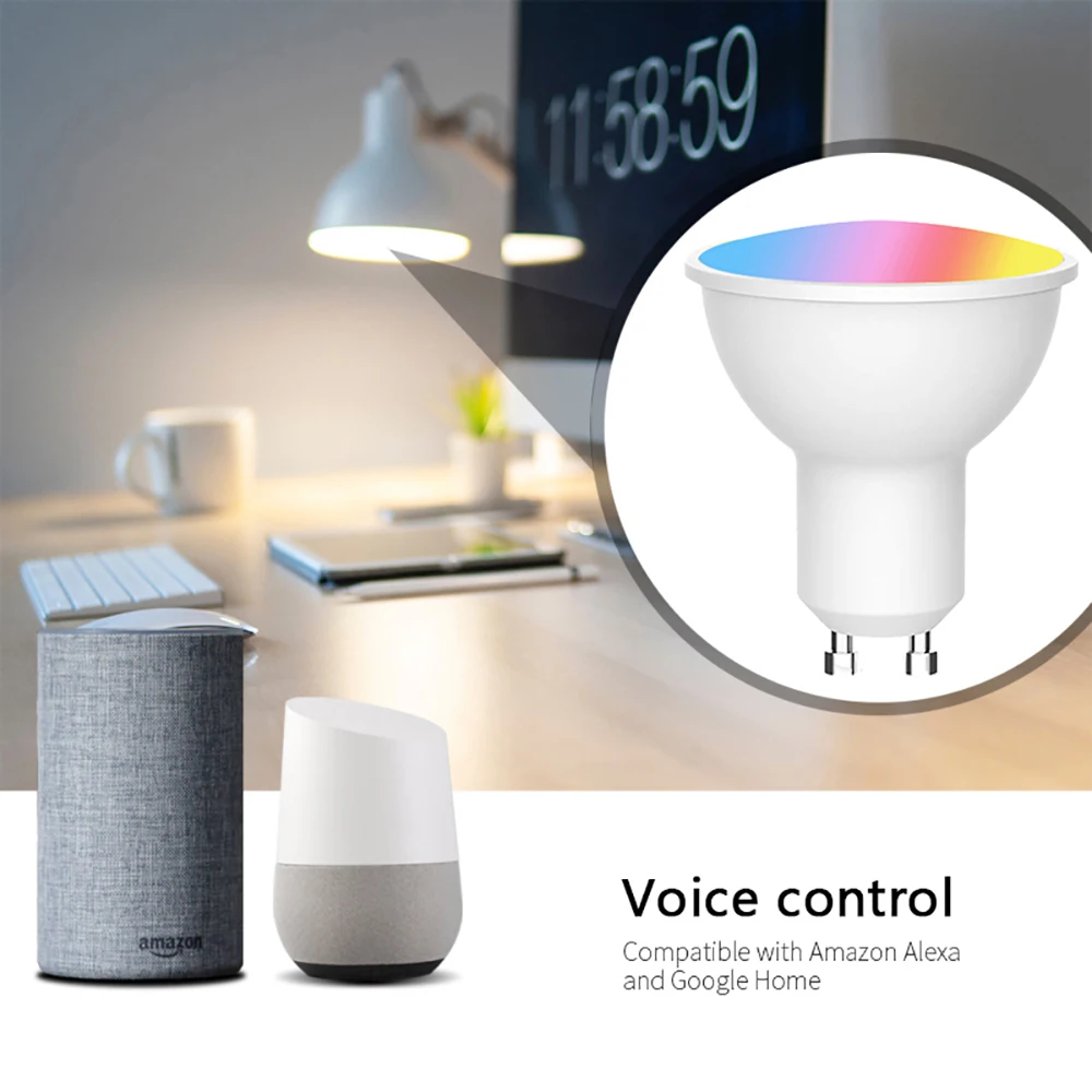 Умная Светодиодная лампа RUNSMART с регулируемой яркостью GU10 RGB + CCT Точечный