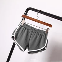 new womens shorts summer casual low waist sports straight shorts button solid color