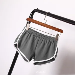 New Women's Shorts Summer Casual Low Waist Sports Straight Shorts Button Solid Color