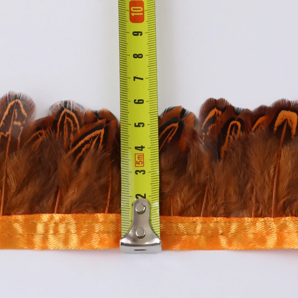 Натуральное петушиное перо 1 метр лента с отделкой 5-8 см бахрома из фазаньского