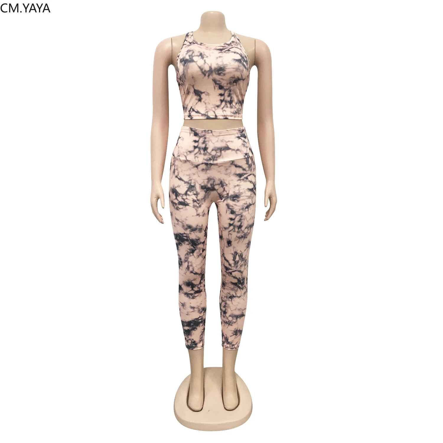 Женский спортивный костюм Tie Dye комплект из двух предметов: футболка с воротником