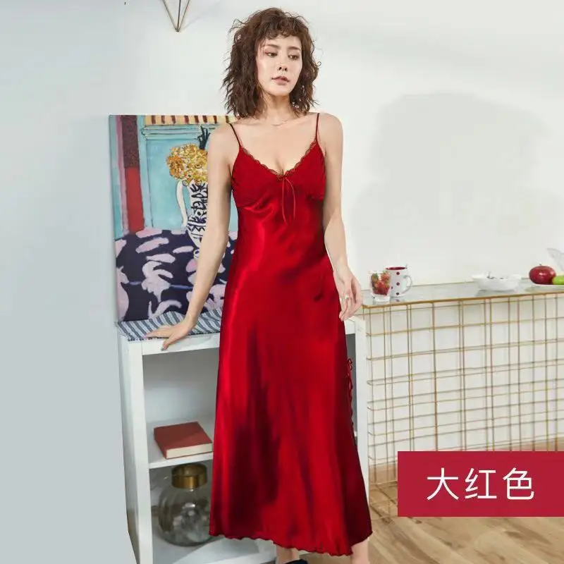 Женское сексуальное на завязках атласное платье без рукавов бретельках с