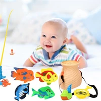 9 pcsset induction duck fishing game bath toy pond pool toy bathing toys kid educational preschool toy