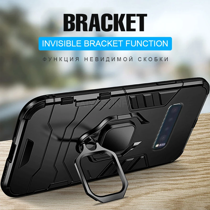 Luxury Armor Silicone Phone Case For Samsung Galaxy S10e S8 S9 Plus Magentic Ring Cuque Note 10 Pro 9 Shockproof Cover |