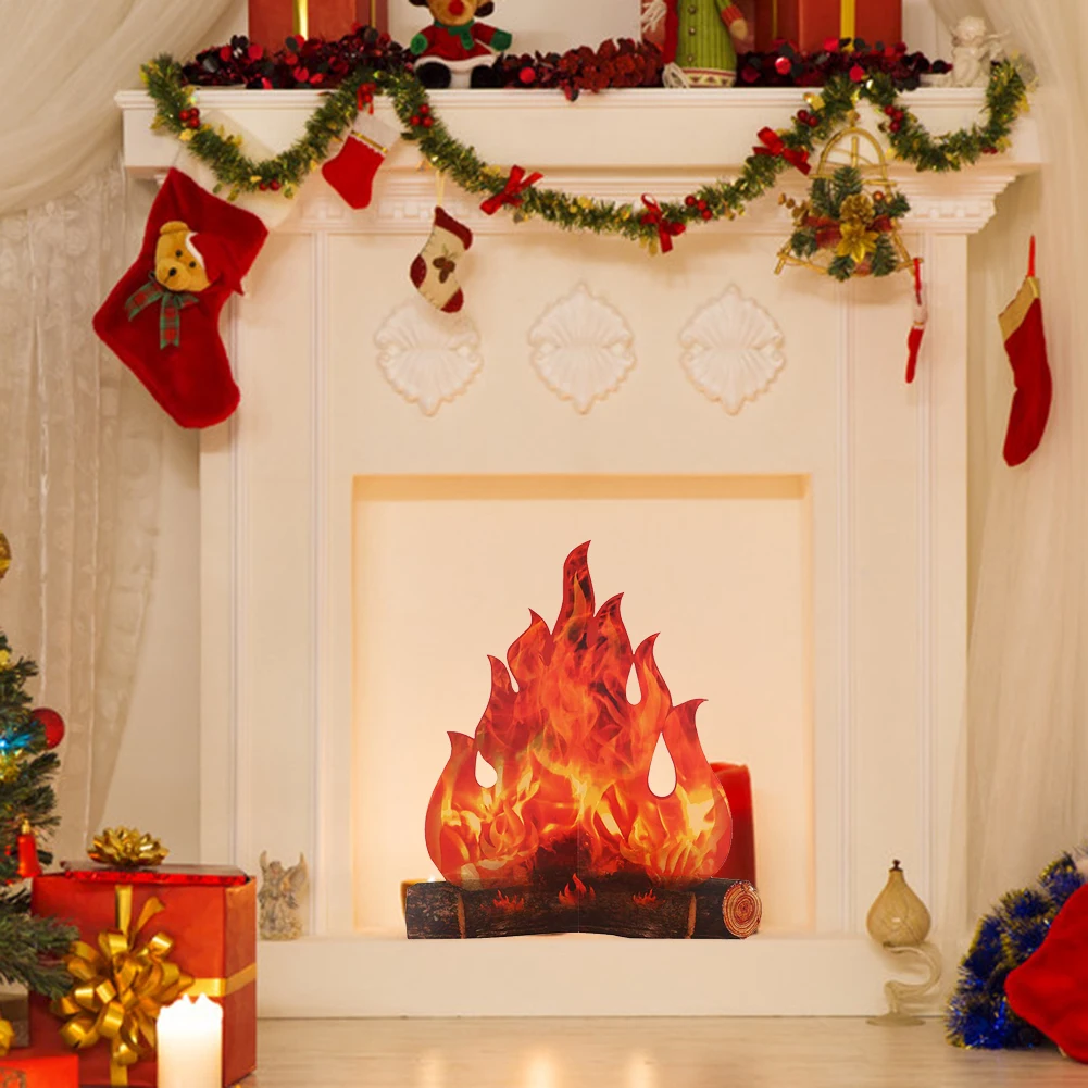 3D искусственное огненное пламя картонное украшение для Хэллоуина вечерние