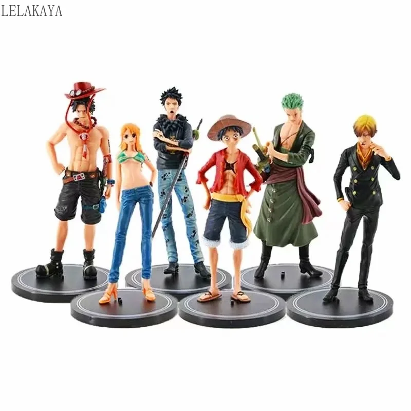 

6pcs/set 18cm Anime One Piece Figure Nami Ace Sanji Roronoa Zoro Monkey D Luffy Figurine Anime Collection Model Toy Kids Gifts