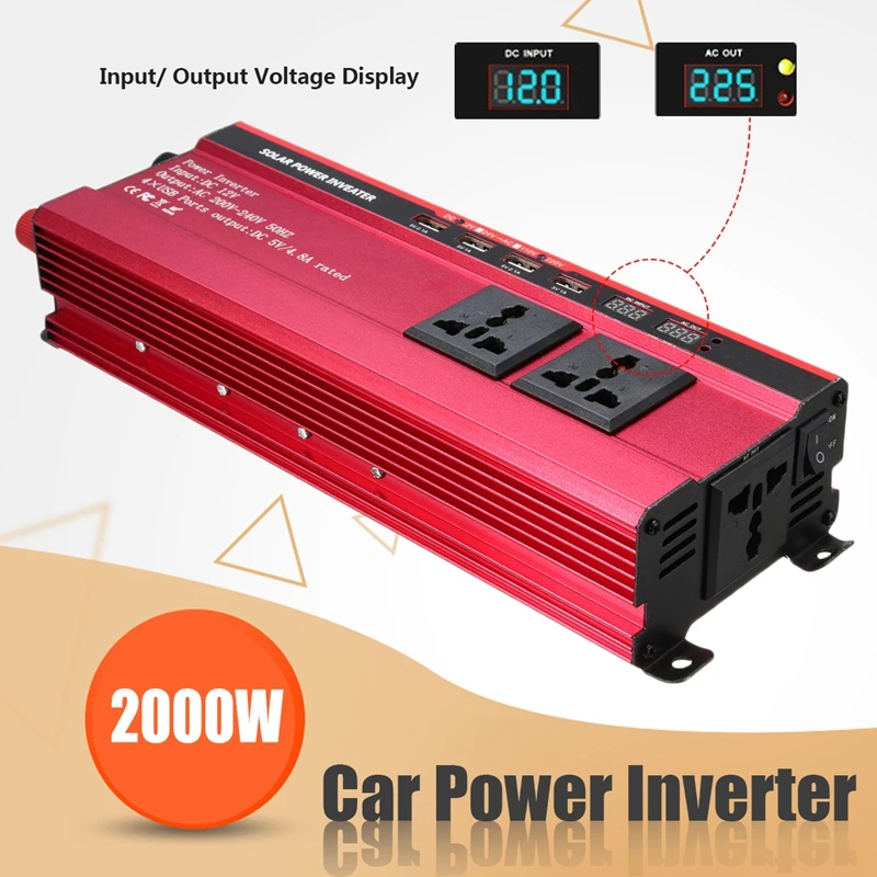 

Peak 10000W Car Solar Power Inverter DC 12V to AC 200-240V Sine Wave USB Converter Voltage Transformer USB Modified Sine Wave