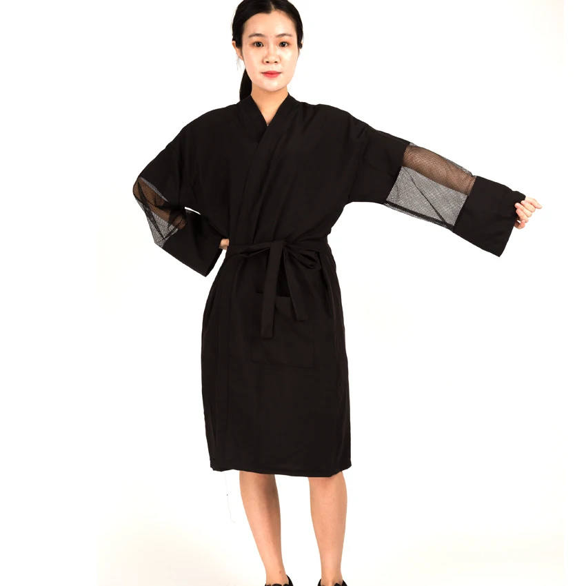 Кимоно для прически из полиэстера и хлопка с рукавом|hairdressing kimono|for hairdresserpolyester