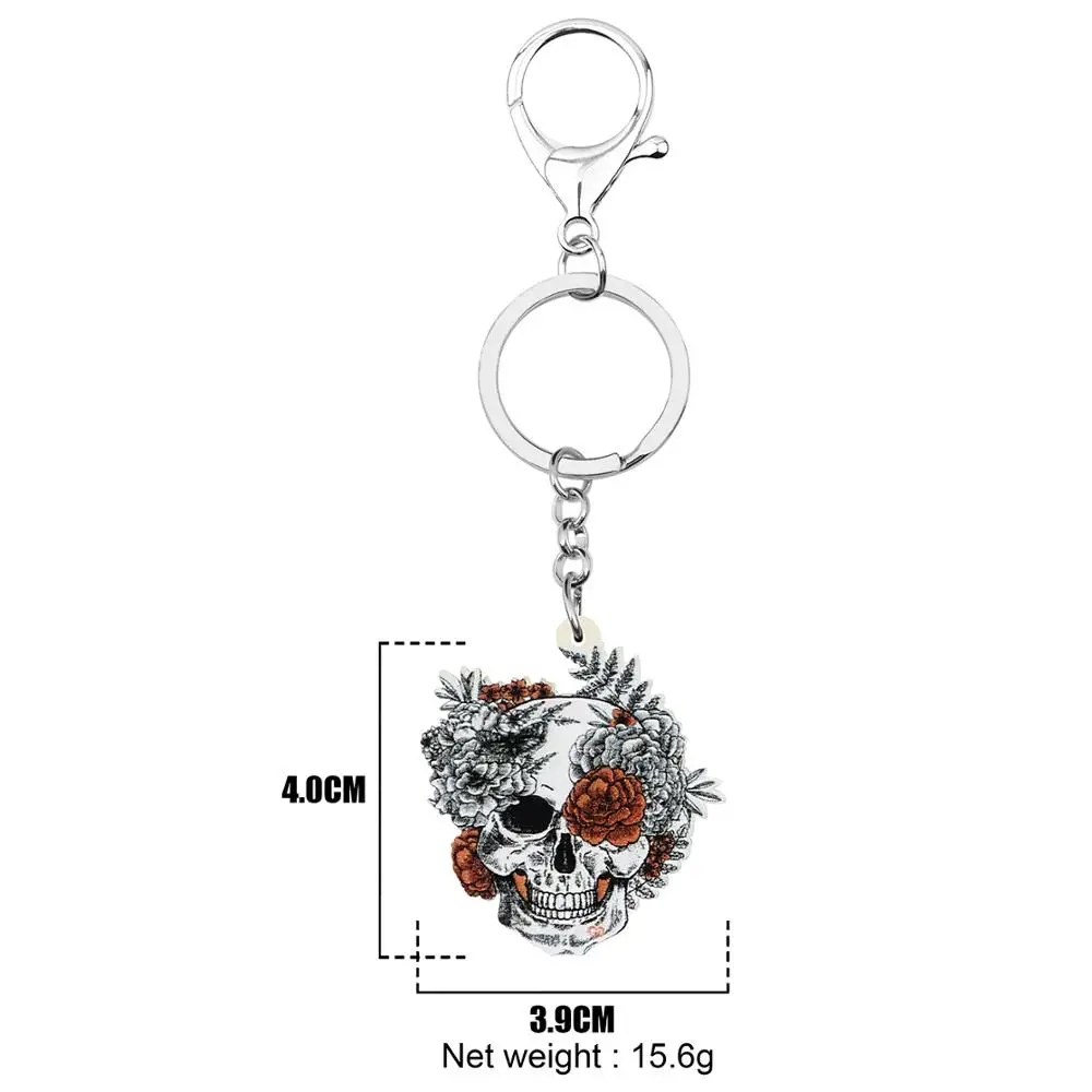 Брелок WEVENI из акрила с серым скелетом черепом длинный брелок для ключей брюками