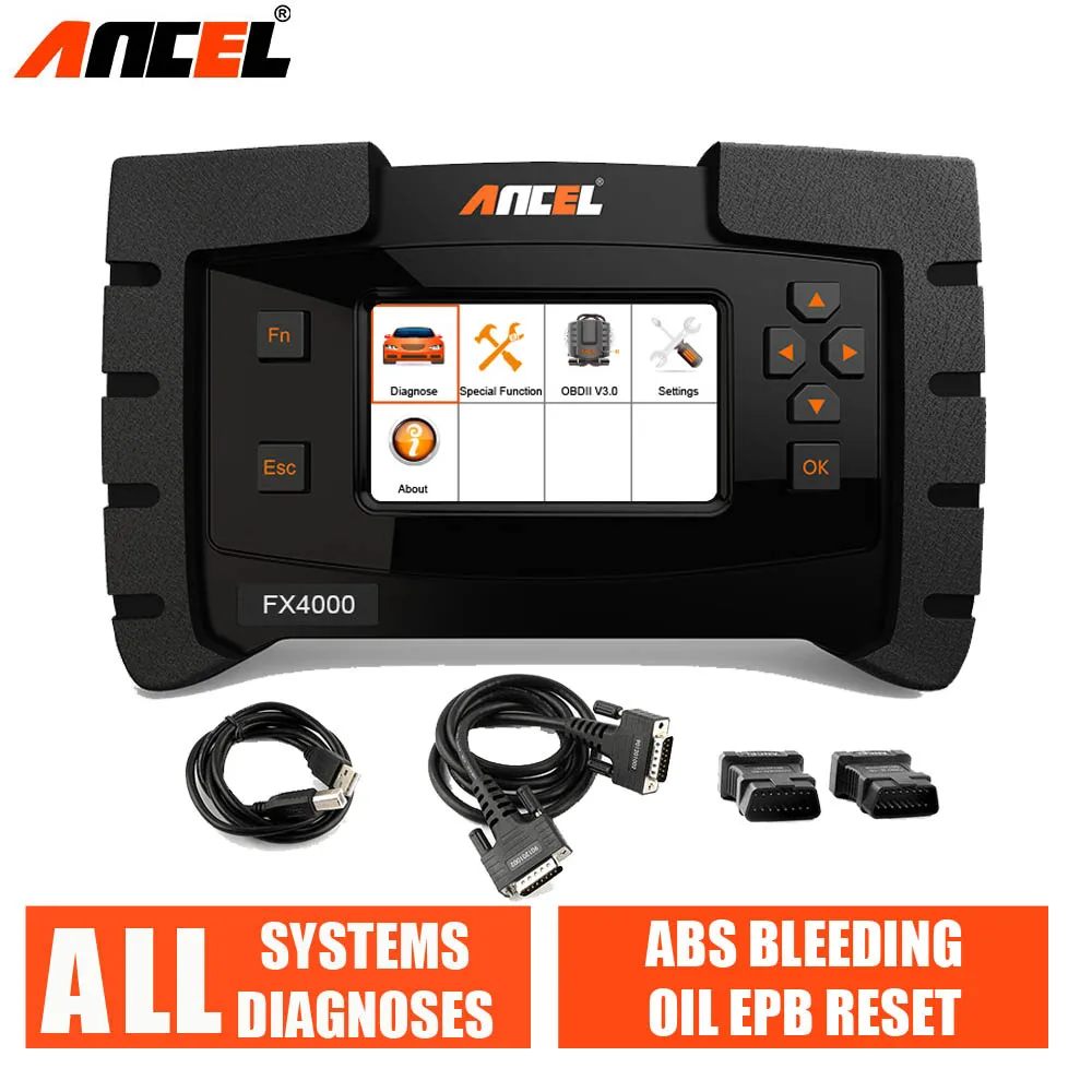 Ancel FX4000 Профессиональный OBD 2 Автомобильный сканер ABS EPB масляный Сервис Сброс полной системы OBD2 автомобильный диагностический инструмент автоматический сканер