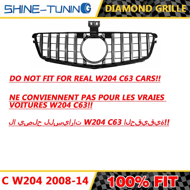 Подходит для mercedes C class W204 C63 amg GT GTR решетка C180 C200 C250 C300 2008 2014 с эмблемой|Гоночные