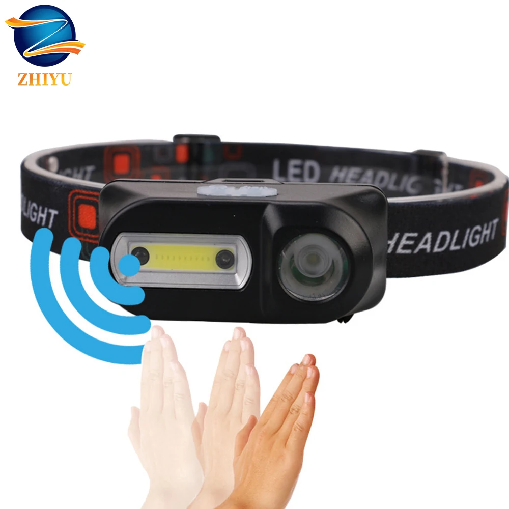 

ZHIYU XPE+COB LED Portable Mini Headlamp USB Rechargeable 18650 battery Anti-impact Rescue Fishing Running Headlight Torch