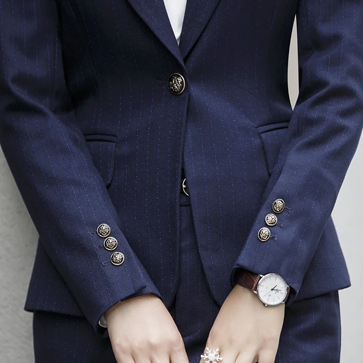 Костюм женский новый полосатый костюм на осень и зиму 2019 жилет с длинным рукавом