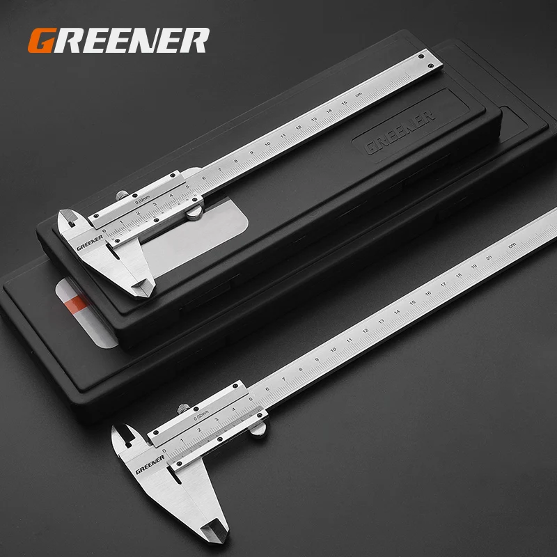 

GREENER Digital Caliper Stainless Steel Electronic Vernier Caliper Micrometer Digital Ruler Measuring Tool 150mm 0.1mm Household
