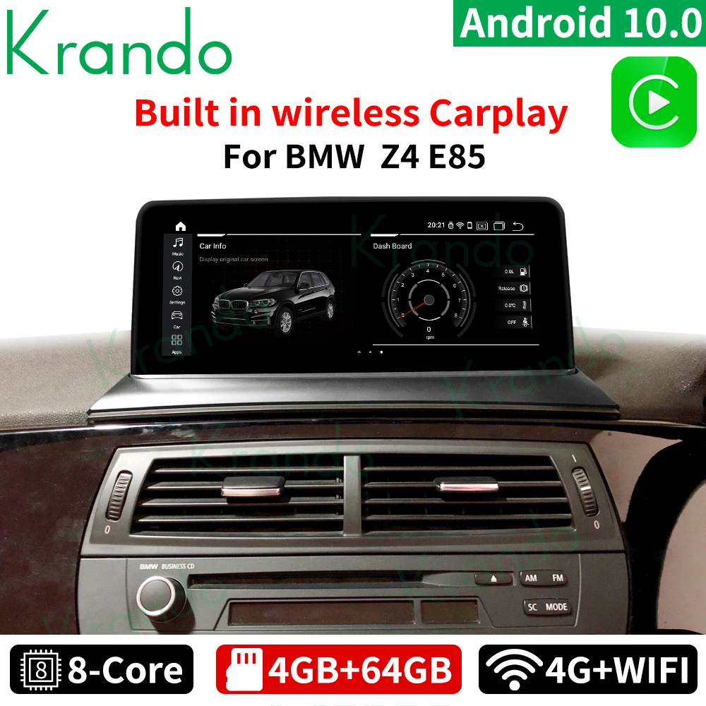 Krando Android 10 0 4 ГБ 64 25 ''автомобильный GPS радио для BMW Z4 E85 2004 2009 мультимедиа Idrive Wi Fi
