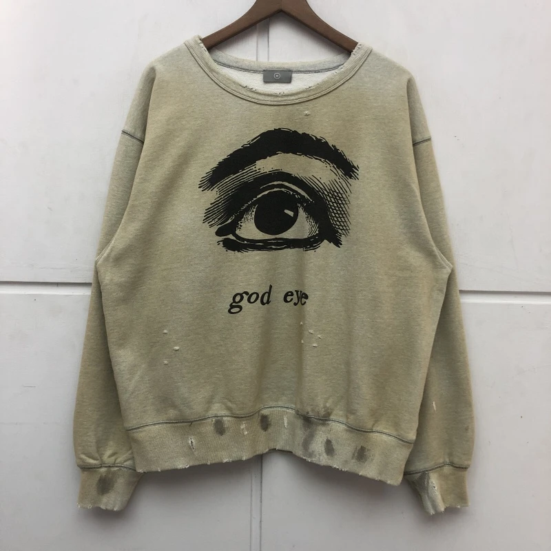 

Kanye Destroy Big Eyes Printed Sweater High Street Men Women Sweatshirts Solid Thickened Crewneck