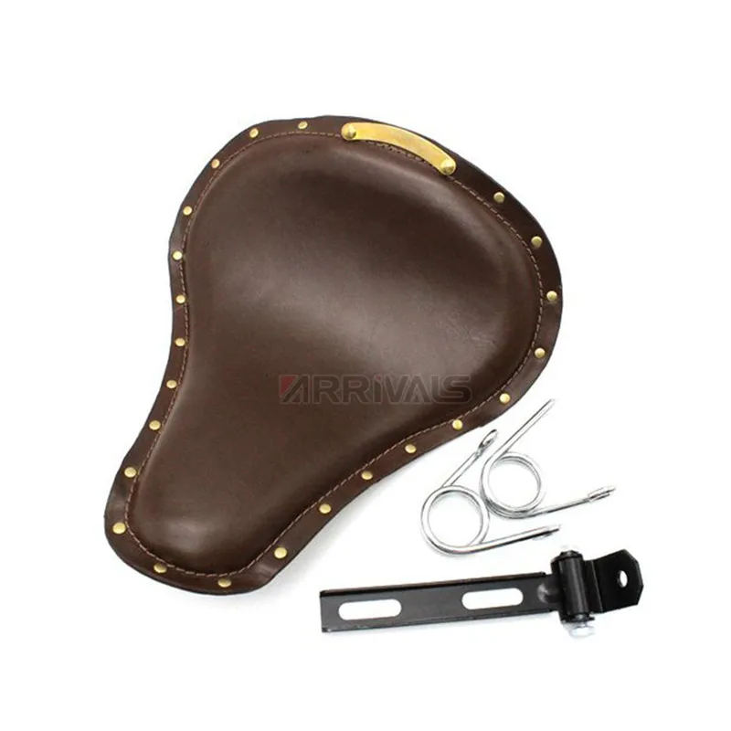Мотоциклетное универсальное черное/коричневое сиденье для водителя с пружинами