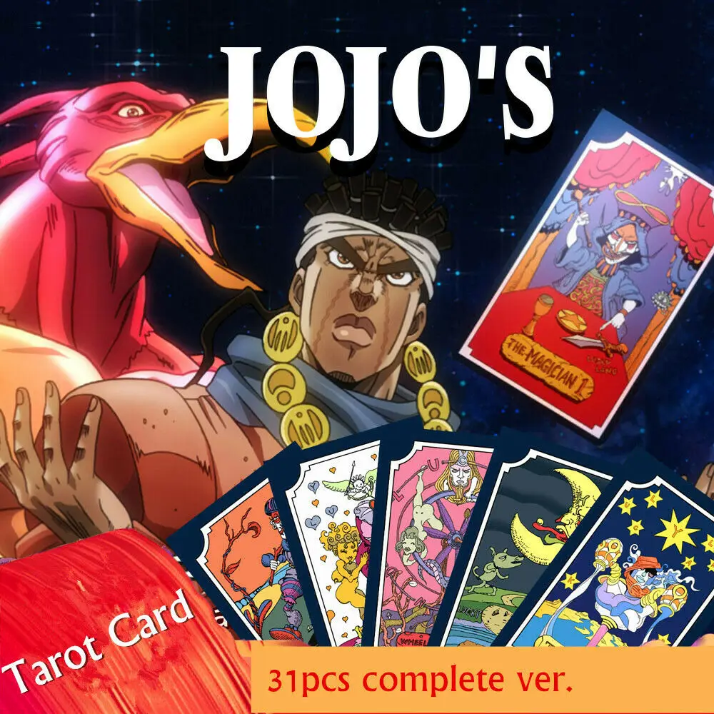 

31 шт. карточка Таро-Джоджо невероятные приключения, реквизит для косплея, карточка из бумаги Джоджо, карточка для покера, настольная игра, игрушки, подарок, коллекция аниме