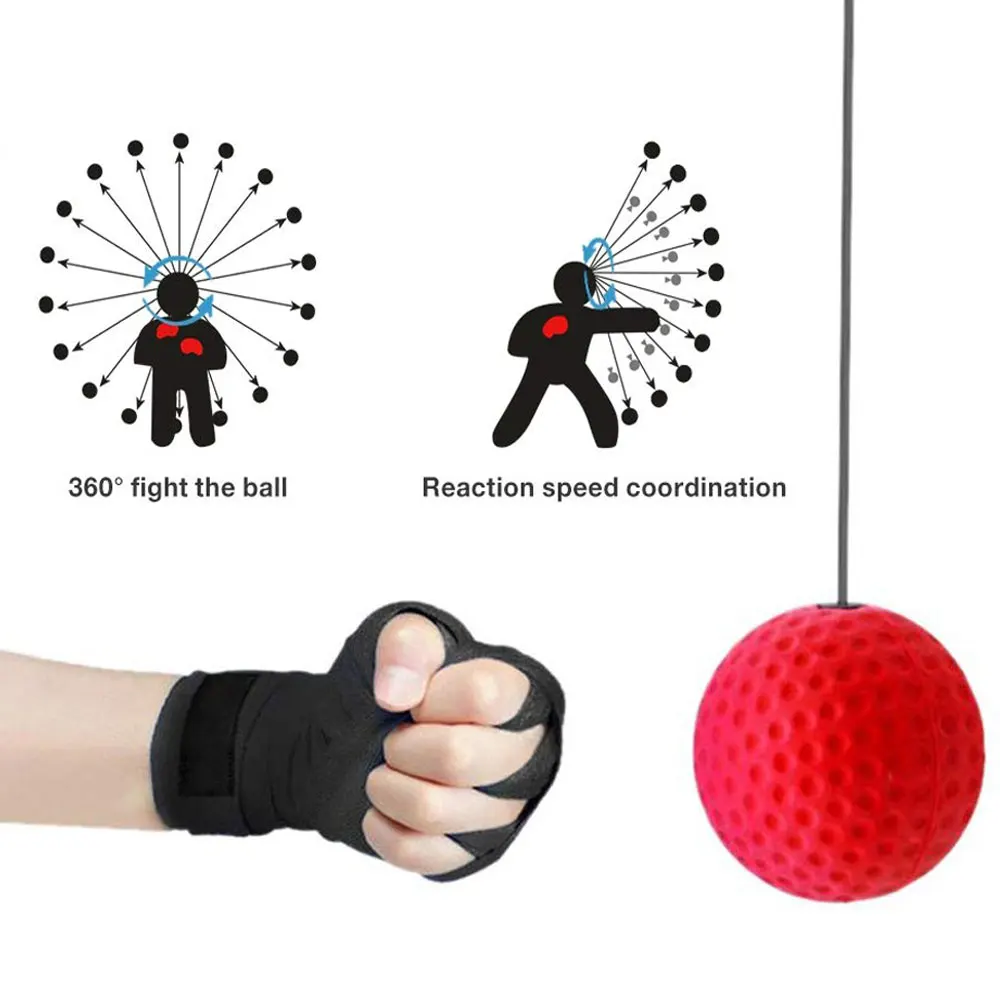 Boxing Speed Punch Ball Reflex MMA Sanda Boxer Raising Reaction Force Hand Eye Training Set Stress Gym Muay Thai Exercise | Спорт и