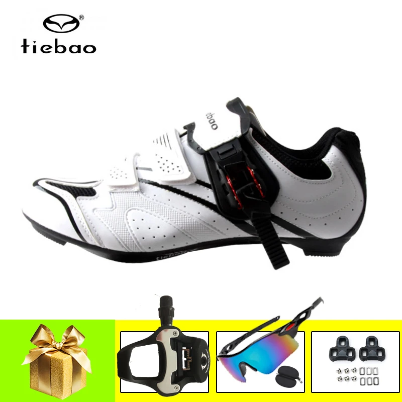 

Tiebao Road Cycling Sneakers Add Spd-Sl Bike Pedals Breathbale Self-Locking Bicicleta Carretera Men Women Racing Bicycle Shoes