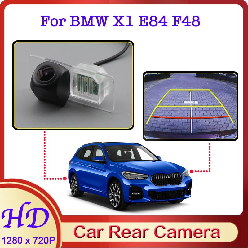 

Автомобильная камера заднего вида «рыбий глаз» для BMW X1 E84 F48 2009 ~ 2019, HD Водонепроницаемая специализированная камера заднего вида с функцией н...
