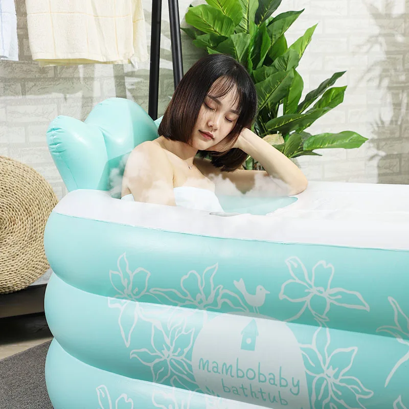 

Adult Thick Inflatable Bathtub Basin Folding Bath Barrel Bath Barrel Household Female Simple Sweat Steam Bath Barrel