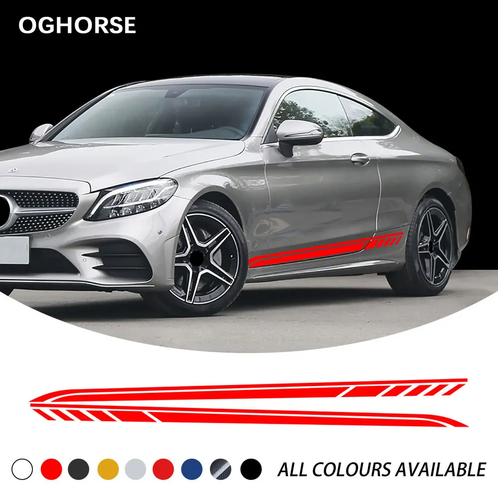 2 шт. наклейка на дверь боковая юбка Наклейка тело для Mercedes Benz C Class Coupe 2019 W205 C180 C200