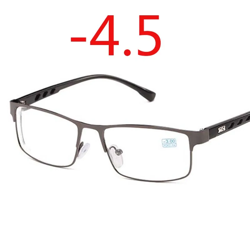 gray myopia -4.5 1-1,5-2-2,5-3-3,5-4-4,5-5-6 очки для близорукости для женщин и мужчин металлическая оправа ультралегкие очки для близорукости студентов - Цвет оправы: gray myopia -4.5
