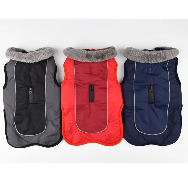 Одежда для собак водонепроницаемая куртка зимнее плотное светоотражающее