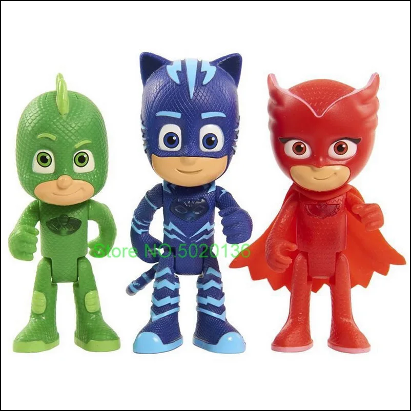 3 шт./лот PJ Экшн фигурки маски Catboy Owelette Гекко Ромео Луна ночной ниндзя 8-9 см ПВХ