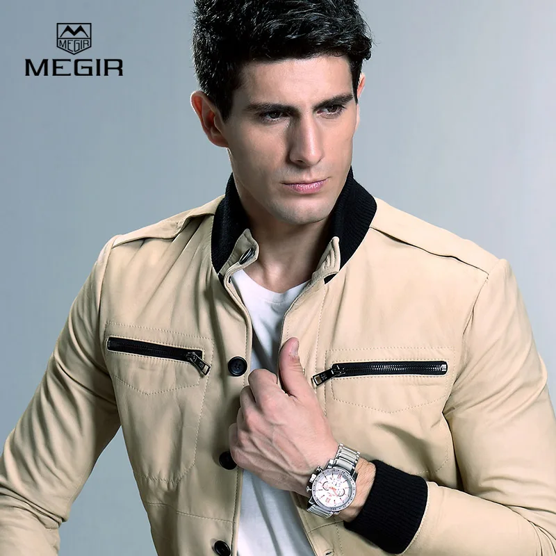 

Hot Brand Quartz Watches For Men Man's Business White Wristwatch Fashion Three-Eyes Waterproof Luminous Watch For Male