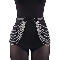 leather garter punk fringed belt chain harness top goth garters body sexy harness fashion bdsm bondage harajuku pole dance set