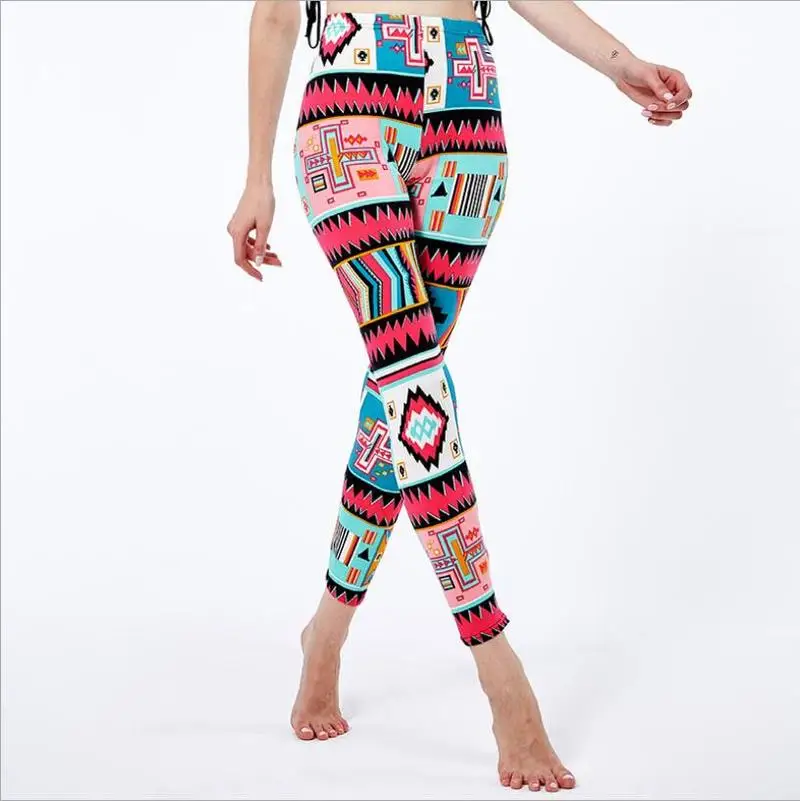 

2020 New Fashion Variety of Elastic Nine-point Pants Womens Feet Pants Printed Tig-ht Leggings Slim Breathable Sport Yo-ga Pants