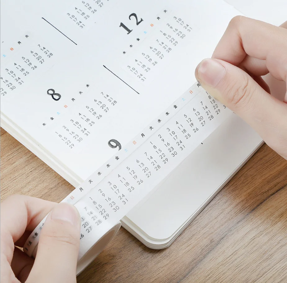 Месяц неделя Дата Календарь Васи маскирующая лента канцелярские поделки