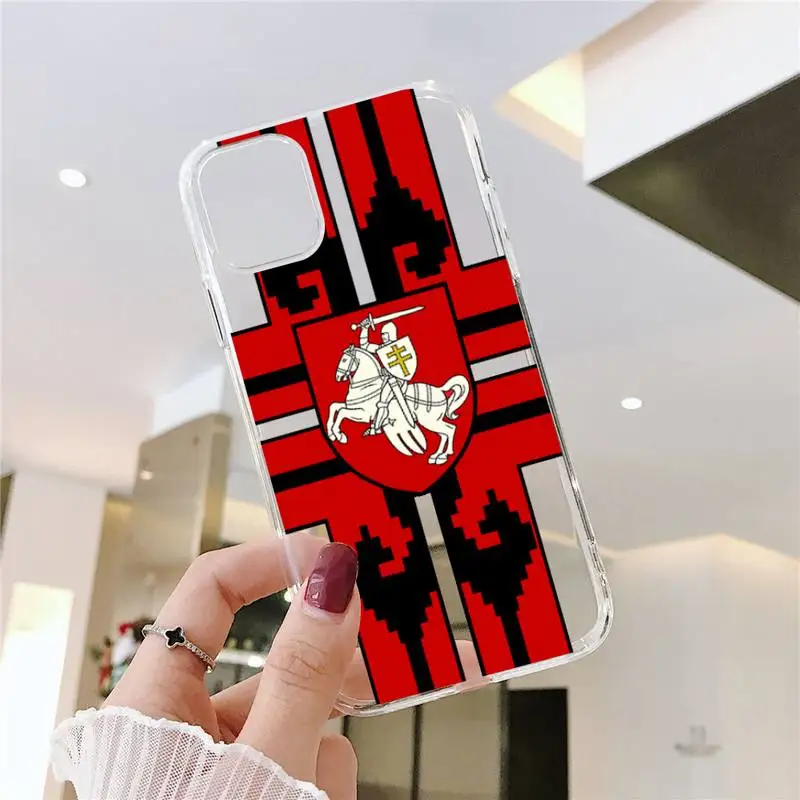 

Republic Belarus National flagSaiki Kusuo Phone Case Transparent for iPhone 11 12 mini pro XS MAX 8 7 6 6S Plus X 5S SE 2020 XR