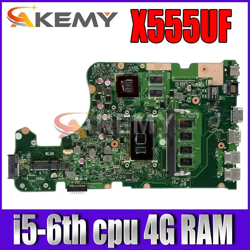 

X555UF 4G/I5-6th cpu GT920M для Asus X555UQ X555UF X555UJ X555UB материнская плата 90NB0AX0-R01100