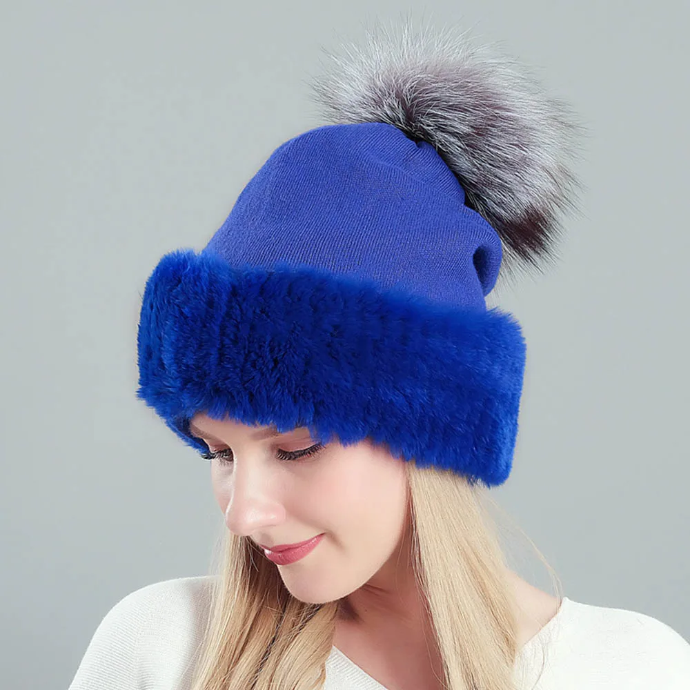 FS зимние шапки для женщин из кроличьего меха высокого качества ручная работа