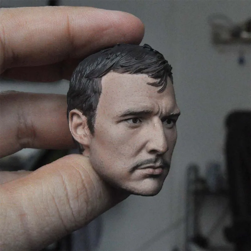 

1/6 Pedro Pascal Head Sculpt PVC Male Soldier Head Carving Fit 12'' Action Figure Body