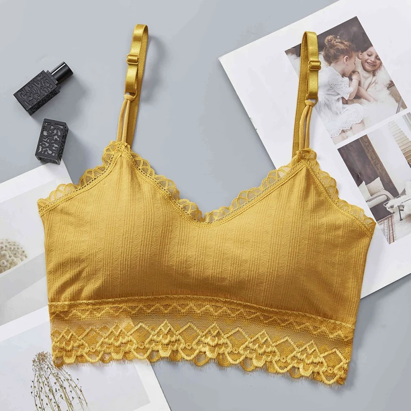 Фото Sexy Sports Bra Push Up Solid Color Wire Free Stretchy Bralette Lace Stitching No Steel Ring Fitness hot sale Женская одежда Sexy Sports Bra Push Up Solid Color Wire Free Stretchy Bralette Lace Stitching No Steel Ring Fitness hot sale Женская одежда