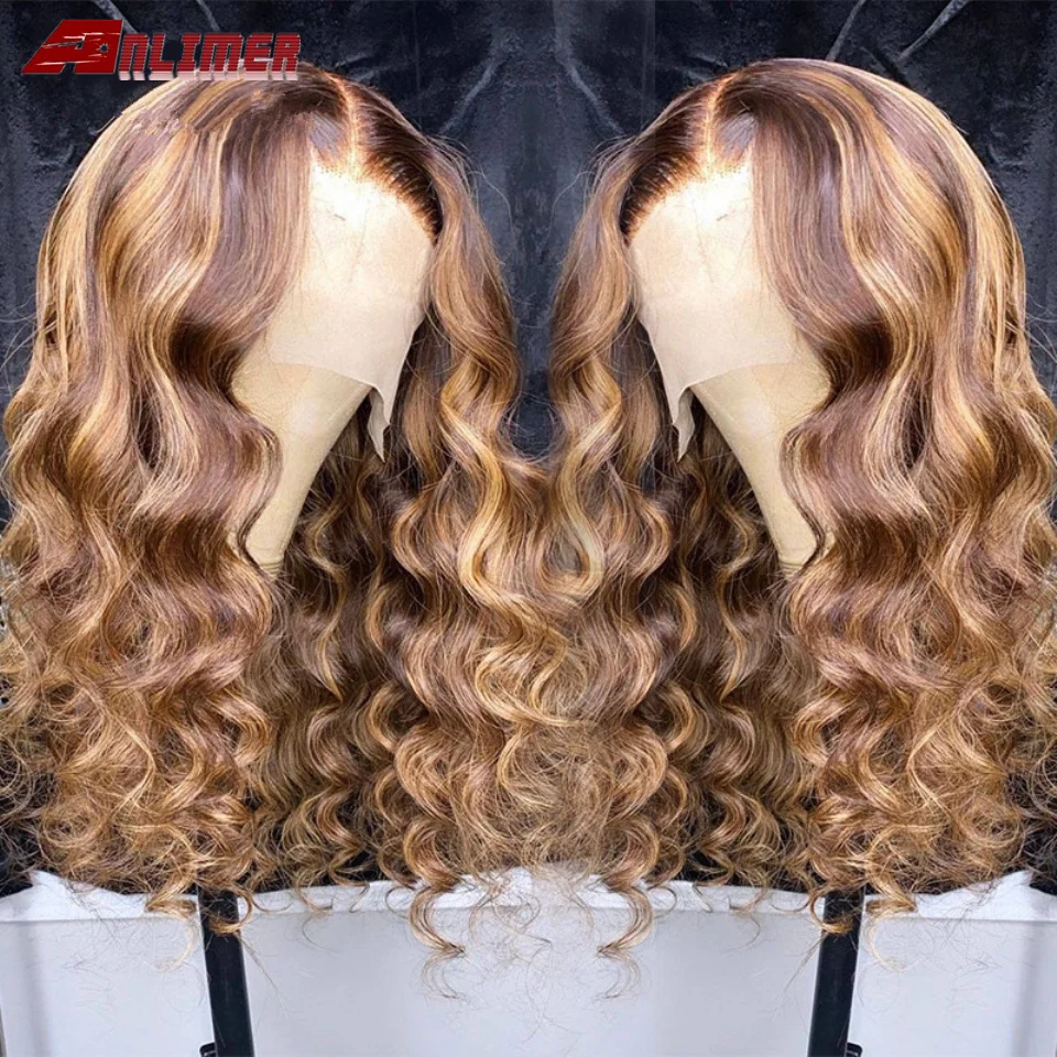 

Ombre 4/27 Highlight Colored Human Hair Wigs 13x4 Lace Frontal Human Hair Wigs 150% Ombre Brazilian Body Wave Lace Closure Wig
