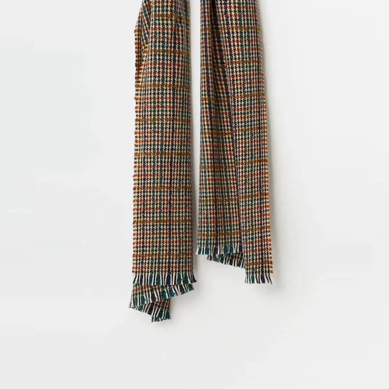 2020 европейский и американский плед Печать зеленый шарф для женщин осень зима