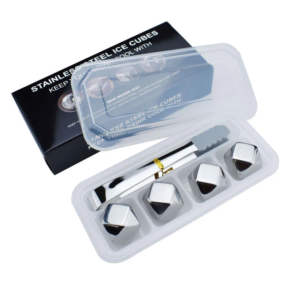 Модные кубики льда из нержавеющей стали многоразовый металлический охлаждающие