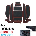 Противоскользящий резиновый коврик для подставки под чашку для Honda Civic Type R FA FD 2006  2011 2007 2010 8th Gen аксессуары коврик для телефона