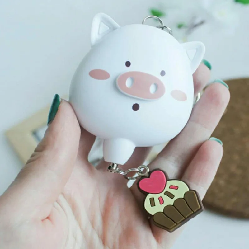

ETE Personal alarm pure white color pig shape women defense security personal guard alarm personal protection for girls and kids
