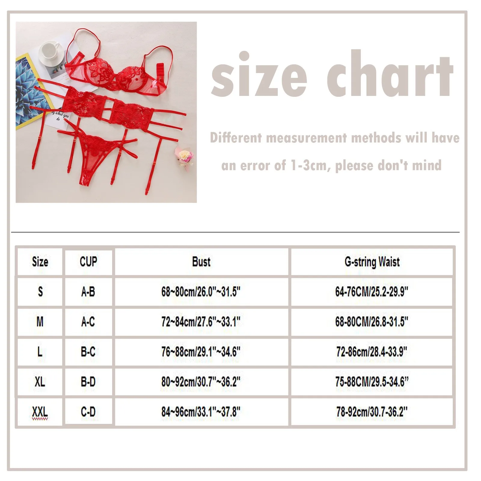 

3PC Underwear For Women Flower Embroidery Lace Women Sexy Lingerie Bra + Thong + Gareter Pajamas Set