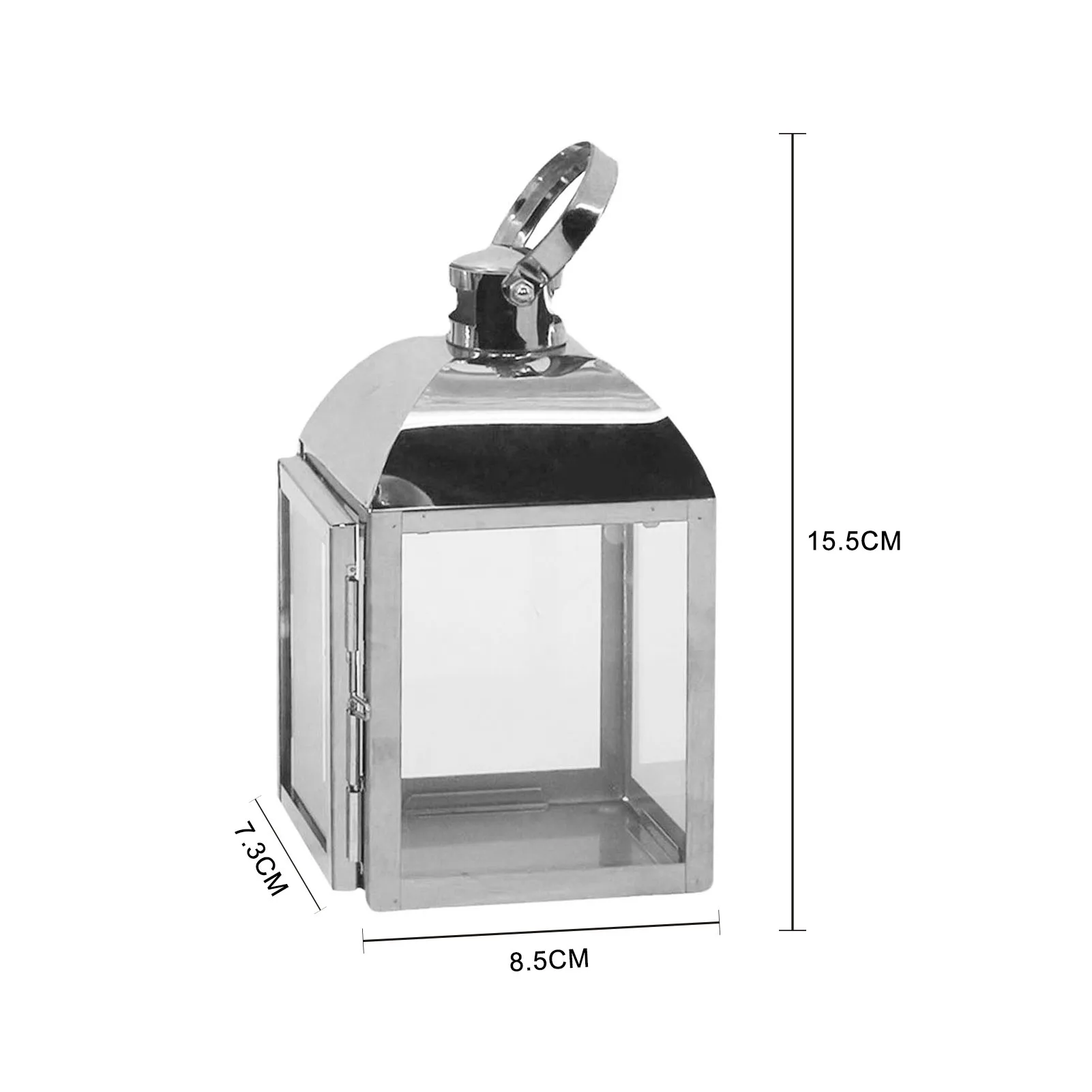 

Decorative Candle Light Stainless Steel Glass Light Silver Outdoor Wedding Candle Lantern Silver Candle Holders